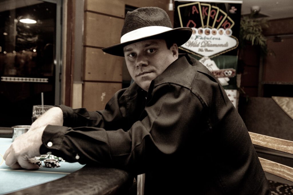1920s gangster themed casino event by Wild Diamonds Fun Casino Brisbane - Period costume casino gaming for Sunshine Coast and Brisbane themed parties