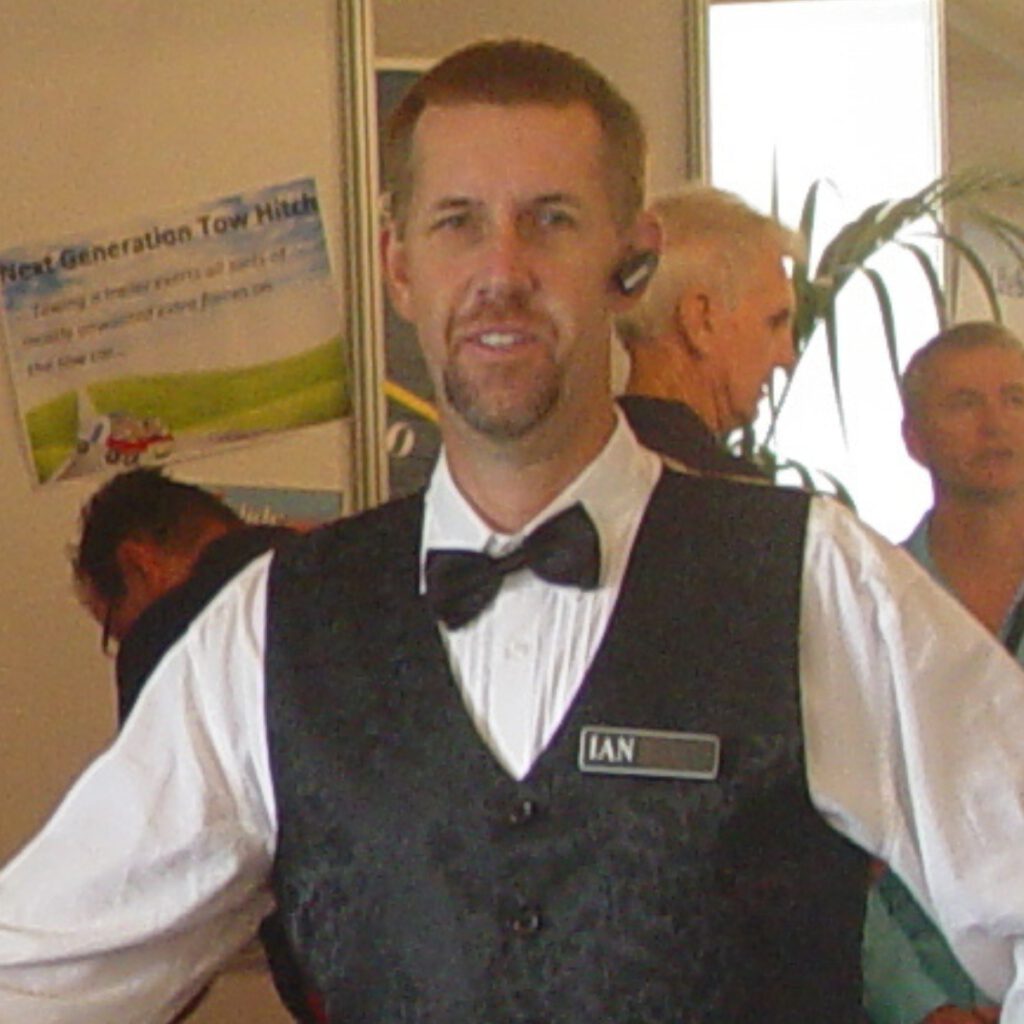 Professional casino dealer Ian from Wild Diamonds Fun Casino Brisbane - Expert staff providing quality casino entertainment for Sunshine Coast and Brisbane events