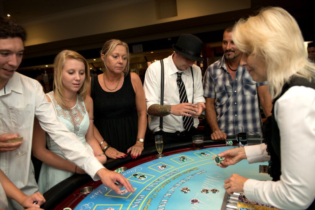 Wild Diamonds Fun Casino upscale event in Brisbane - Luxury casino entertainment for Sunshine Coast corporate functions and private parties with professional dealers
