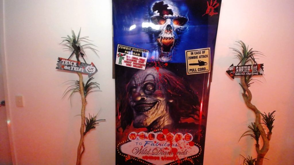 Halloween casino event decorations by Wild Diamonds Fun Casino Brisbane - Spooky themed casino entertainment setup for Sunshine Coast and Brisbane Halloween parties and special events